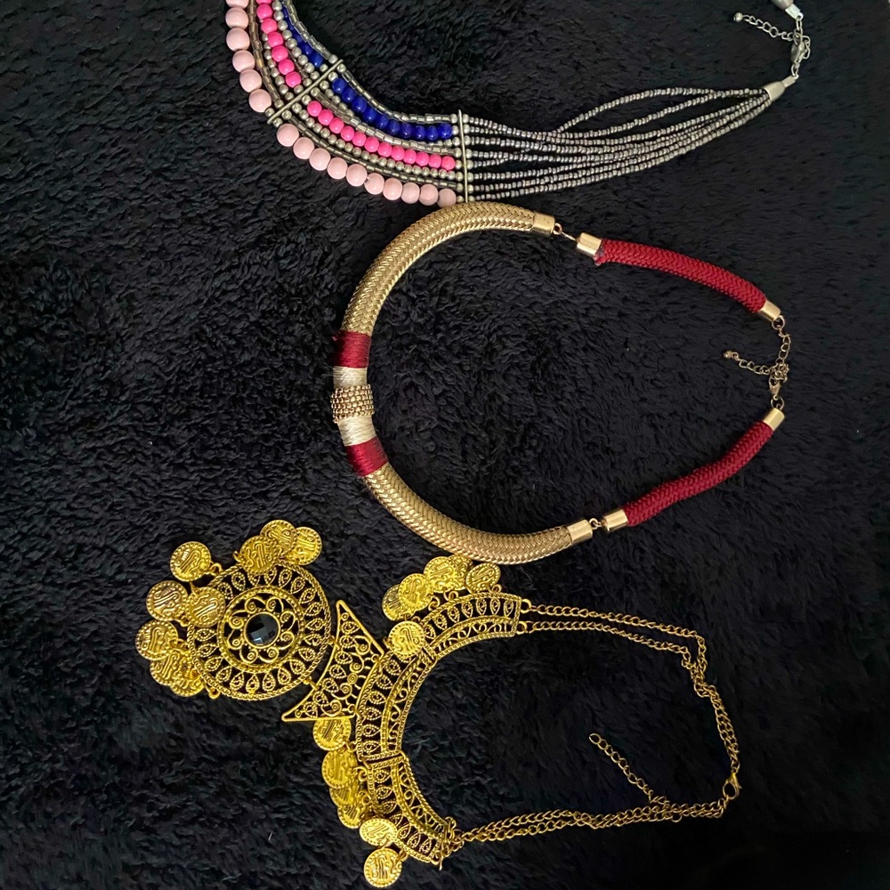 Three gorgeous necklace one is from Zara